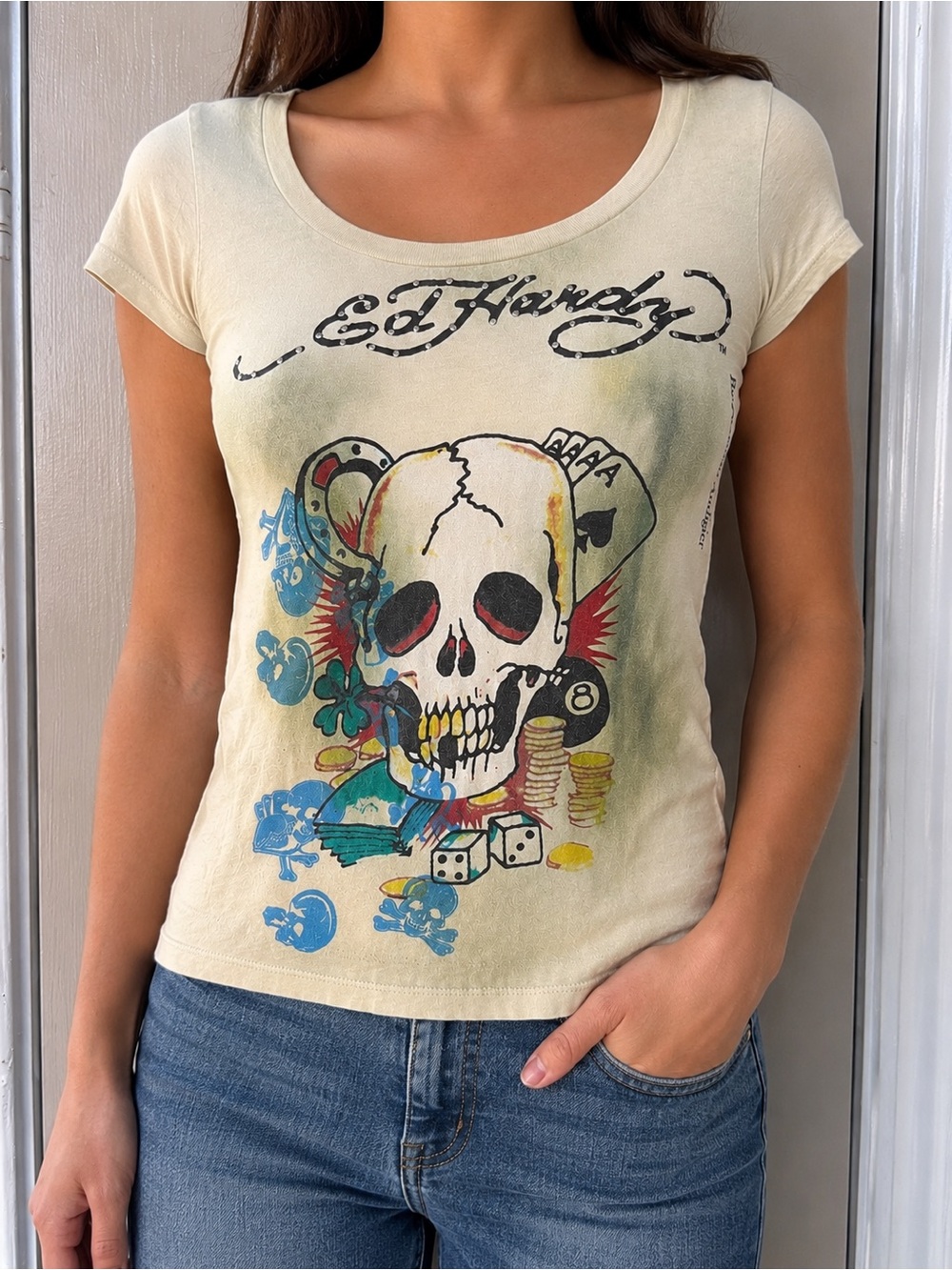 Vintage Y2K Ed Hardy x Christian Audigier graphic tee, Women’s S